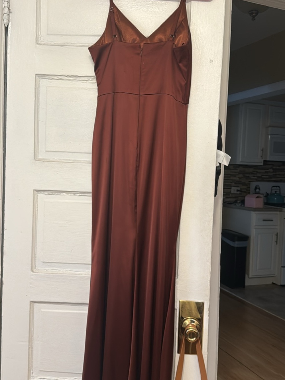 REVOLVE Satin Copper-Brown Slip Gown